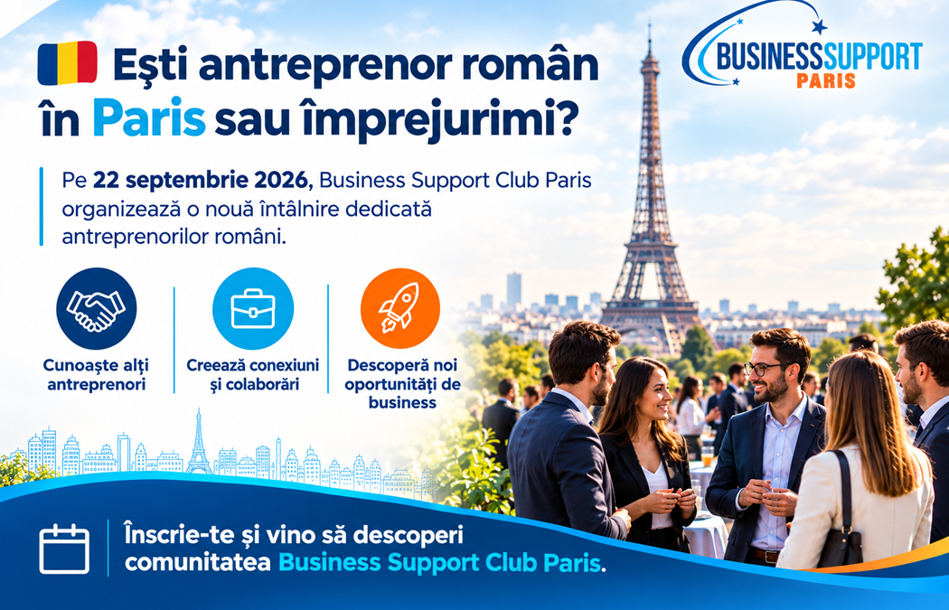 Reuniunea lunară Business Support Club Paris: Dezvoltare și Networking pentru Comunitatea de Afaceri