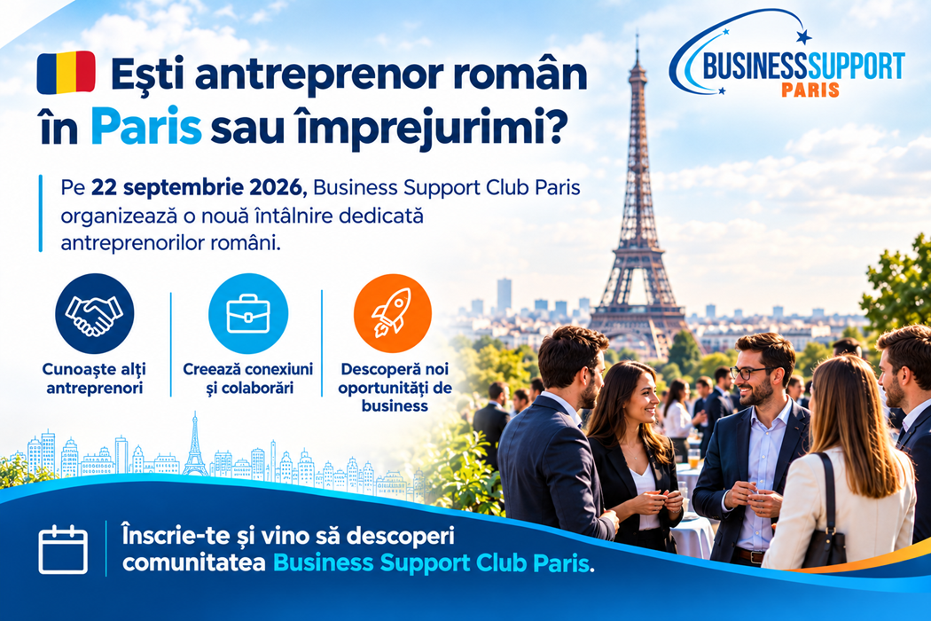 Reuniunea lunară Business Support Club Paris Dezvoltare și Networking pentru Comunitatea de Afaceri Reuniunea lunară Business Support Club Paris Dezvoltare și Networking pentru Comunitatea de Afaceri